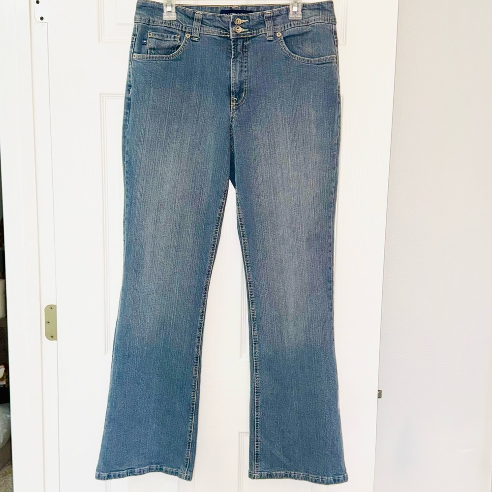 Bandolino Blu Arianna Bootcut Jeans Size 12 Gray Blue Wash Y2K 31” Inseam